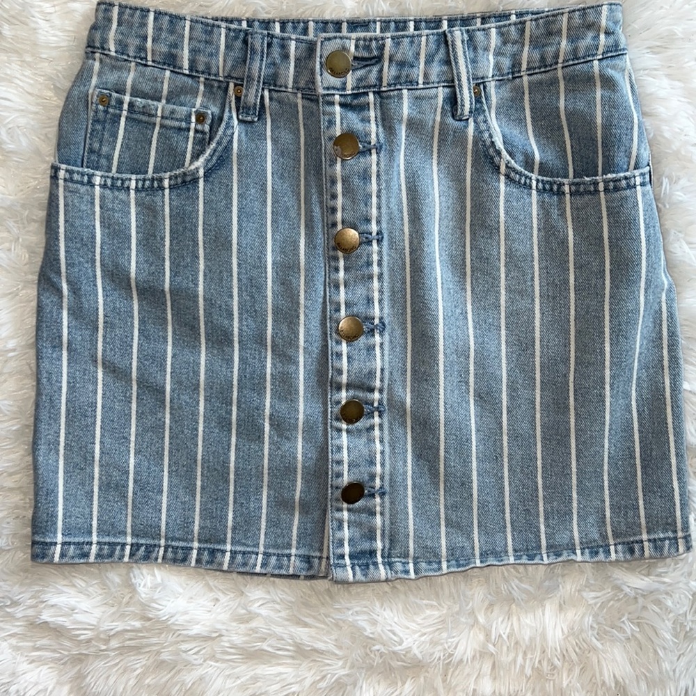 Billabong Striped Denim Skirt